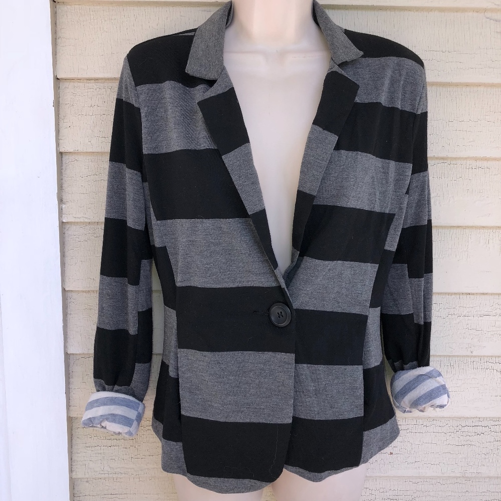 MAX AND RILEY striped knit blazer/CUTE
